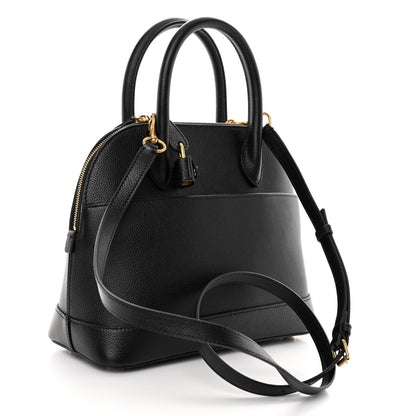 Balenciaga Grained Calfskin Logo S Ville Top Handle Bag Black White 3 of 9