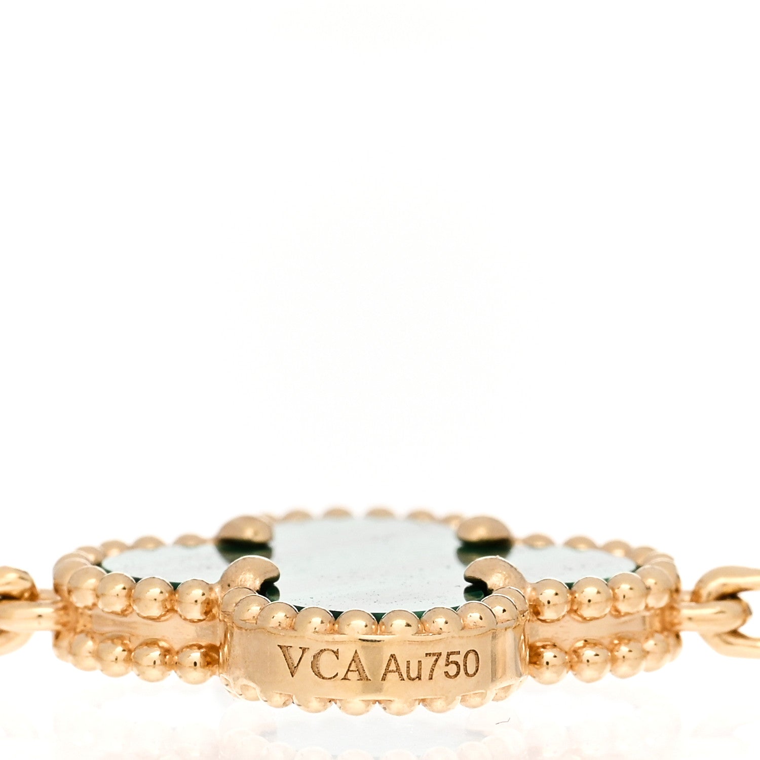 Van Cleef & Arpels 18K Yellow Gold Malachite 5 Motifs Vintage Alhambra Bracelet 4 of 5