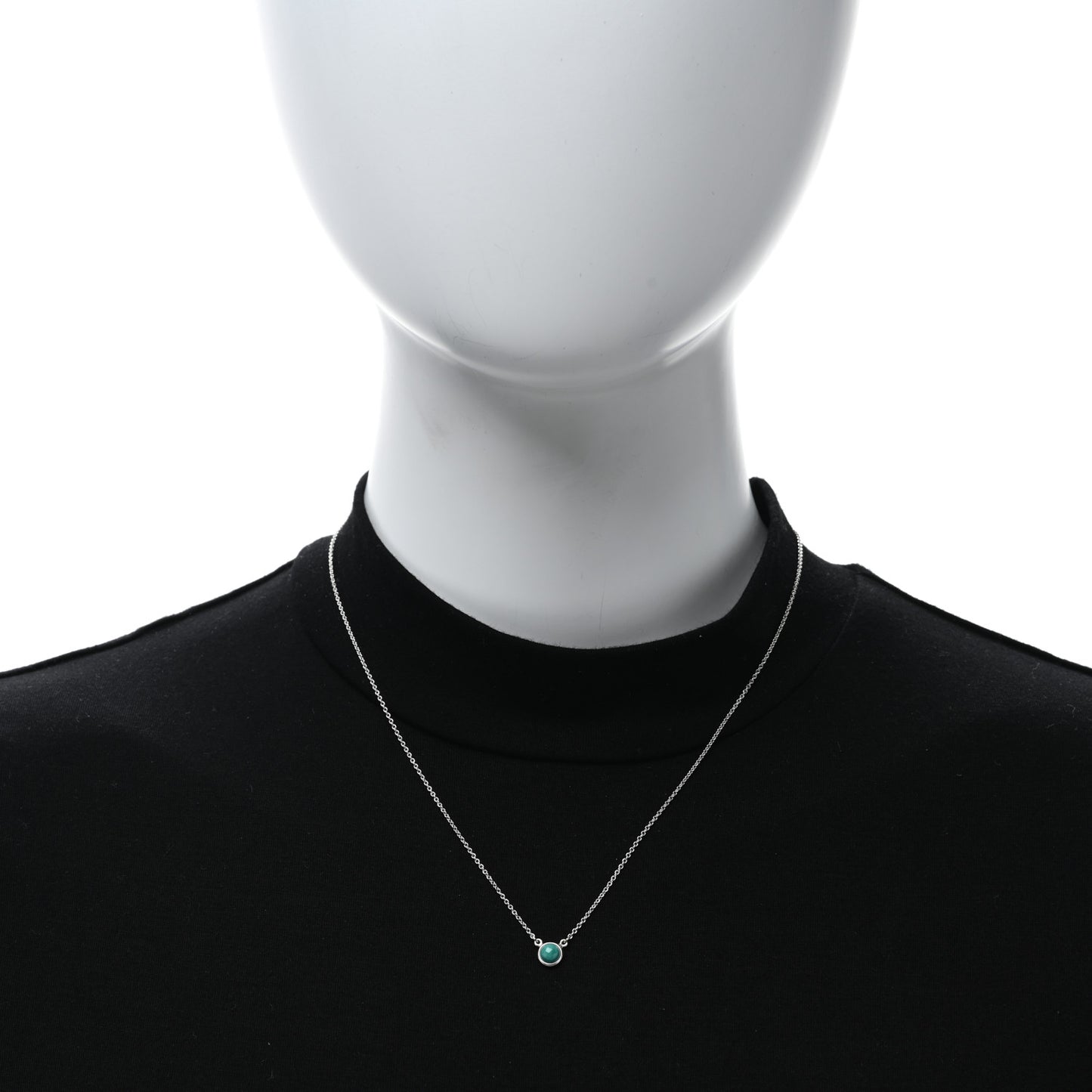 Sterling Silver Amazonite Elsa Peretti Color by the Yard Pendant Necklace