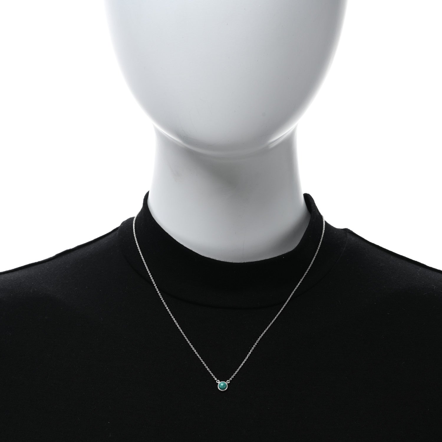 Tiffany Sterling Silver Amazonite Elsa Peretti Color by the Yard Pendant Necklace 3 of 4