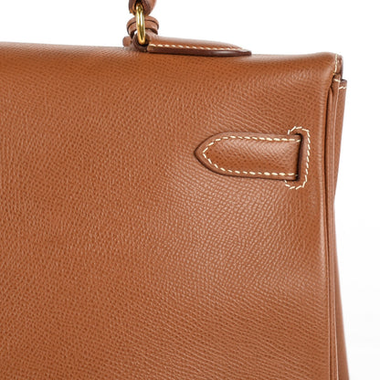 Hermes Courchevel Kelly Retourne 35 Gold 6 of 25