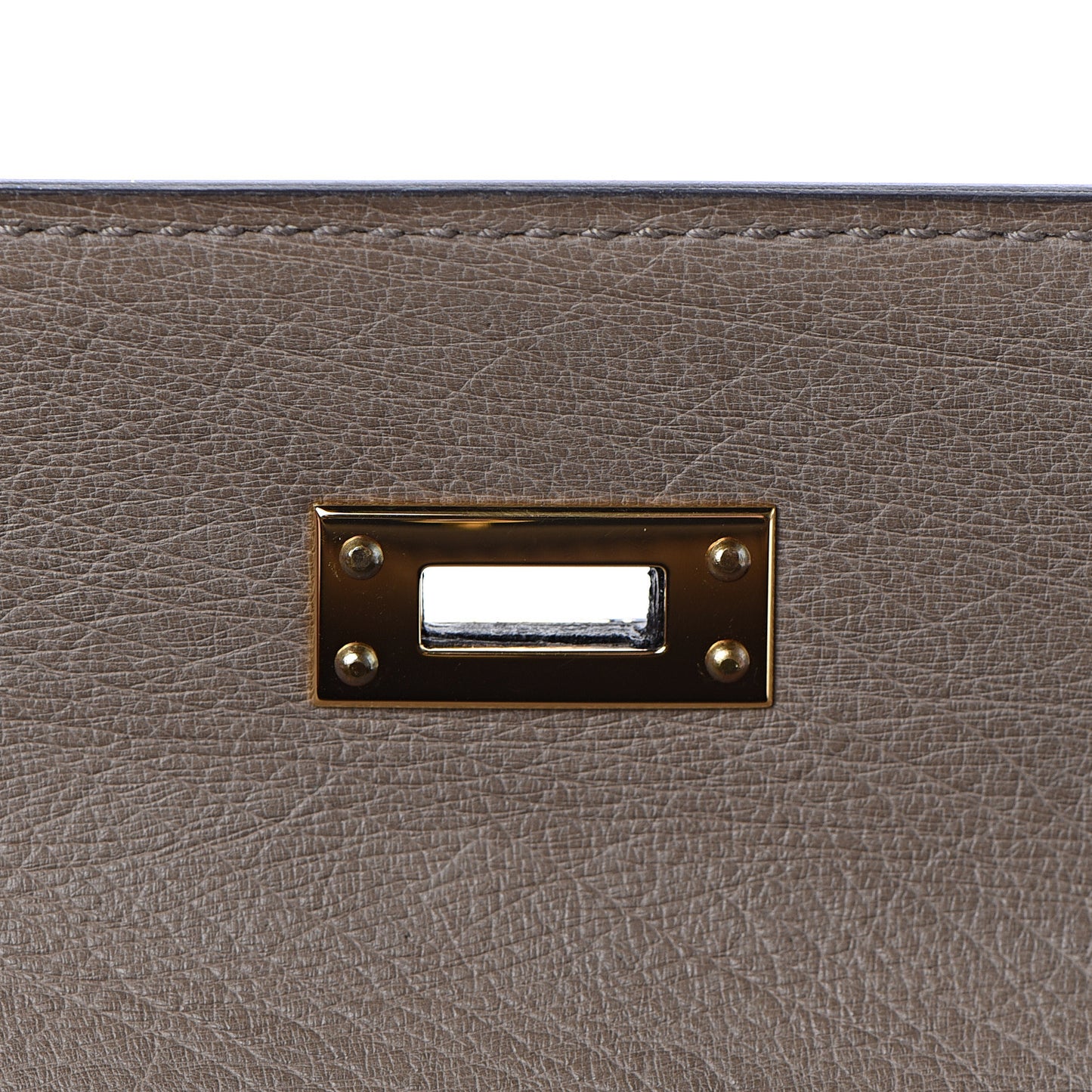 Ostrich Kelly Pochette Clutch Gris Asphalte