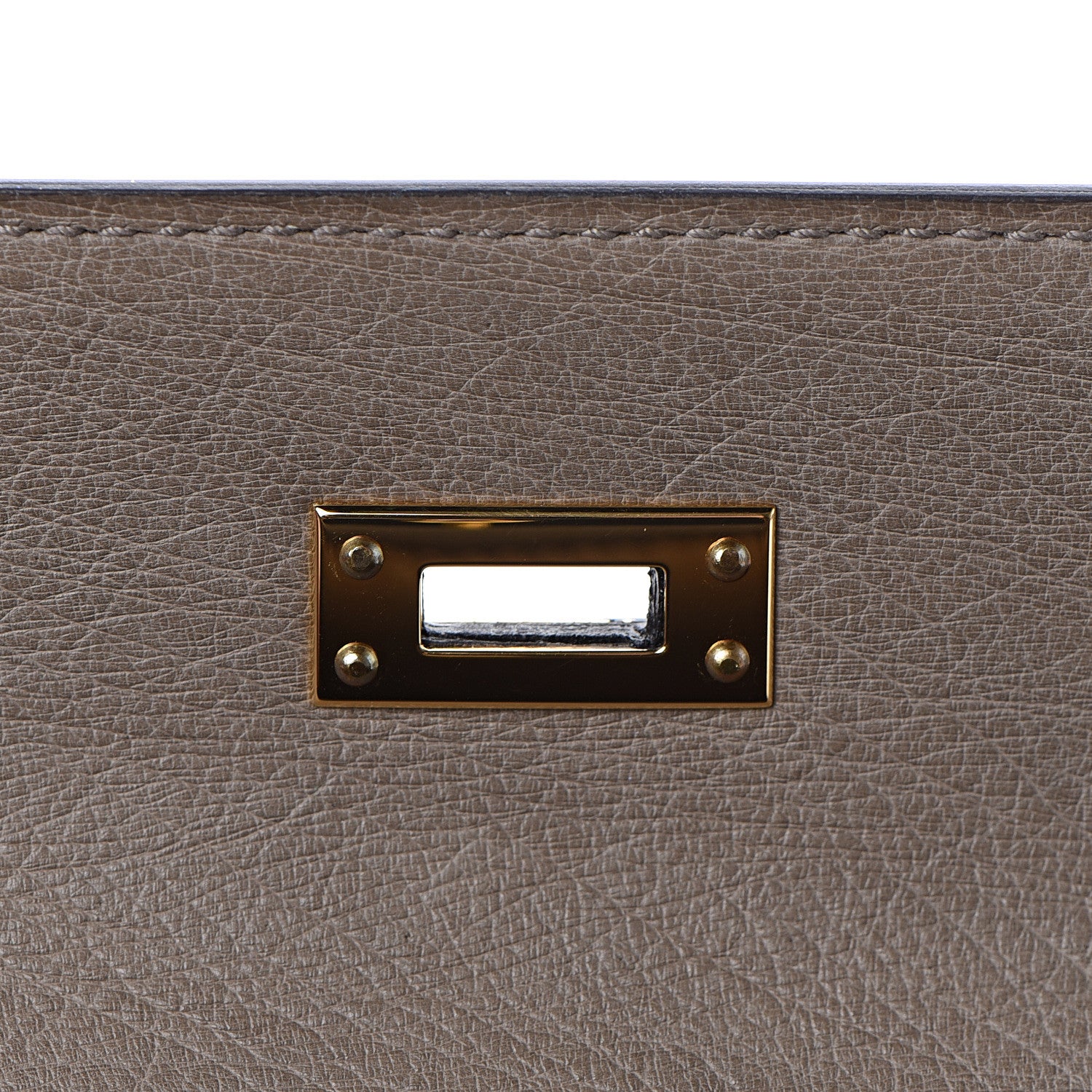 Hermes Ostrich Kelly Pochette Clutch Gris Asphalte 18 of 24