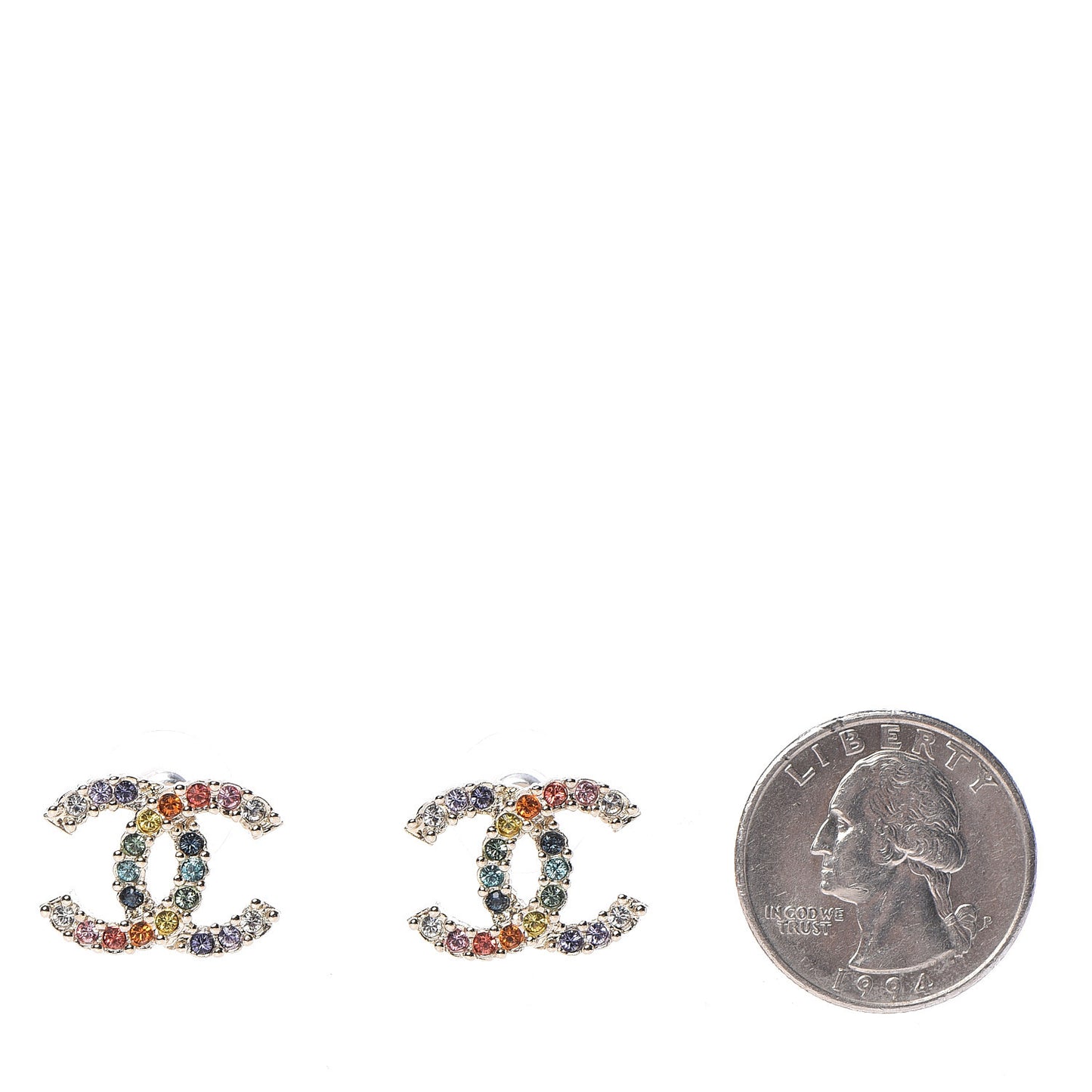 Crystal Over The Rainbow CC Earrings Gold Multicolor