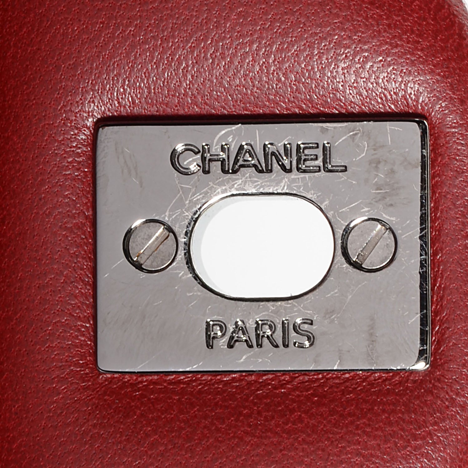 Chanel Lambskin Quilted Clutch With Chain Flap Red 6 of 8