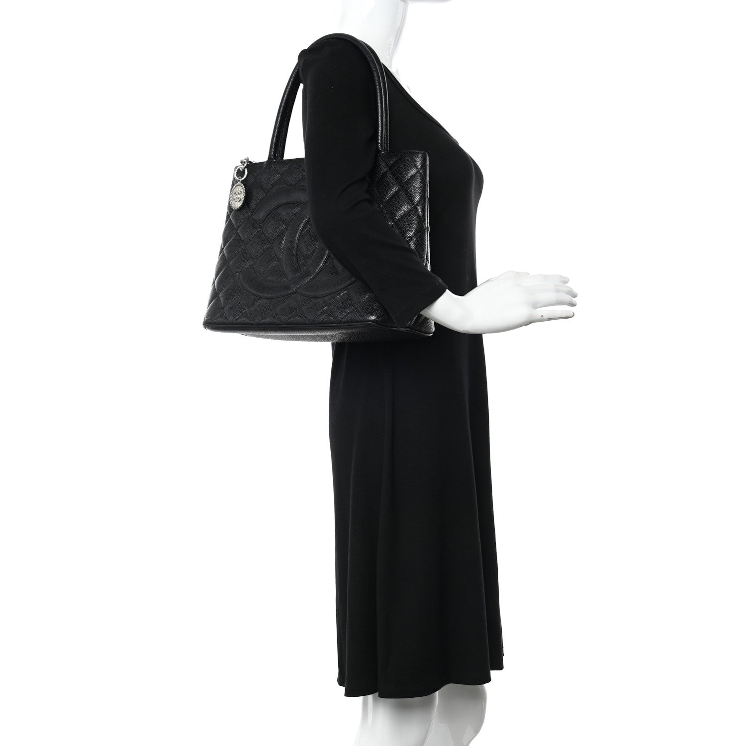 Chanel Caviar Quilted Medallion Tote Black 2 of 10