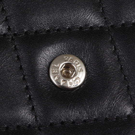 Chanel Calfskin Quilted Cambon Billfold Wallet Black White 6 of 9