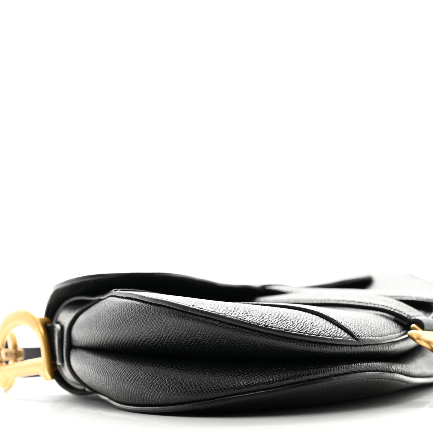 Grained Calfskin Saddle Bag Black