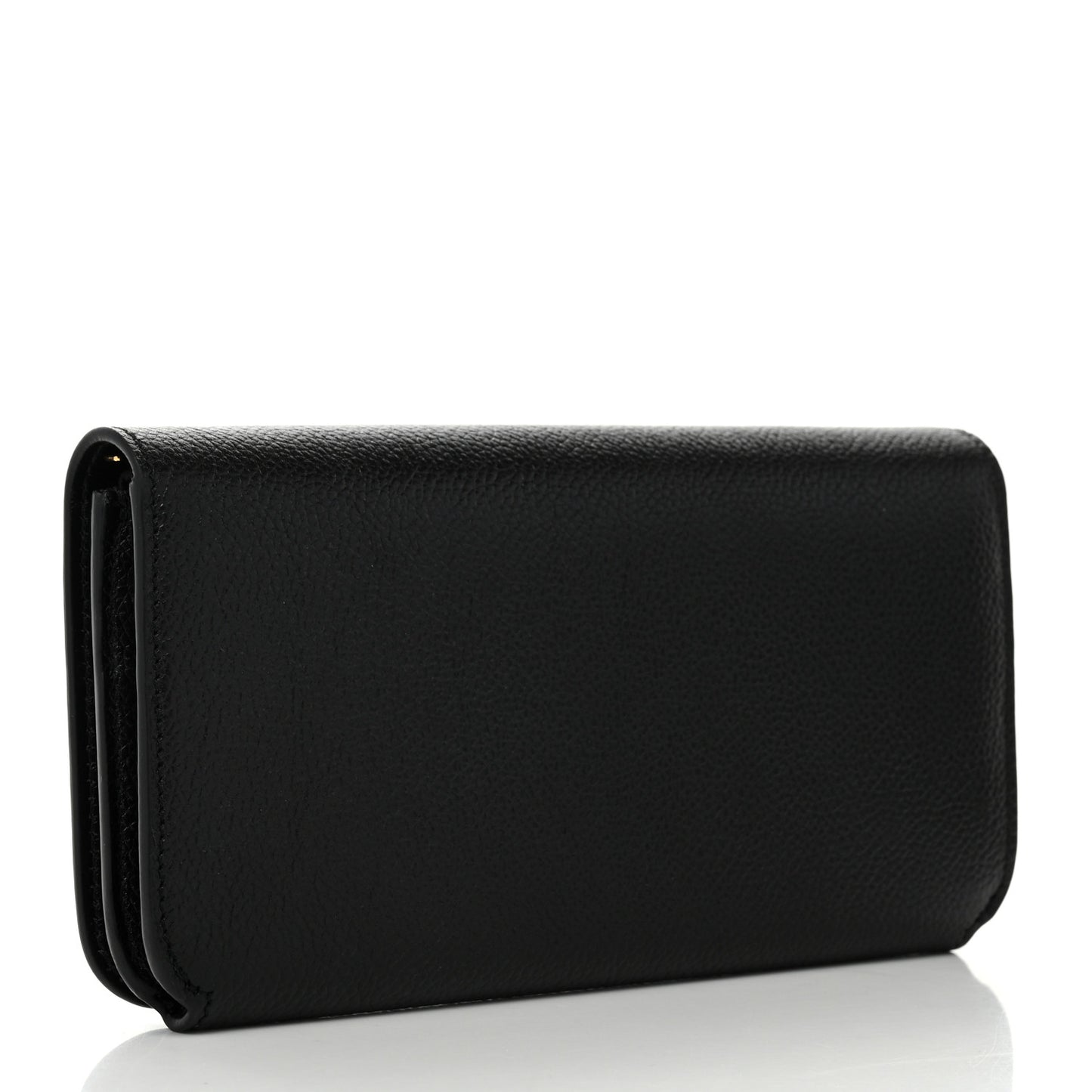 Grained Calfskin Logo Cash Thin Money Wallet Black White