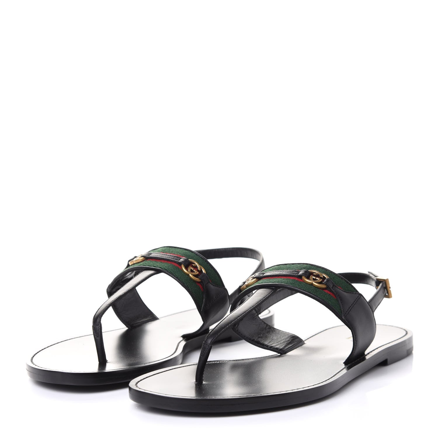 Gucci Nylon Web Lifford Jakarta Sandals 40.5 Black 3 of 10