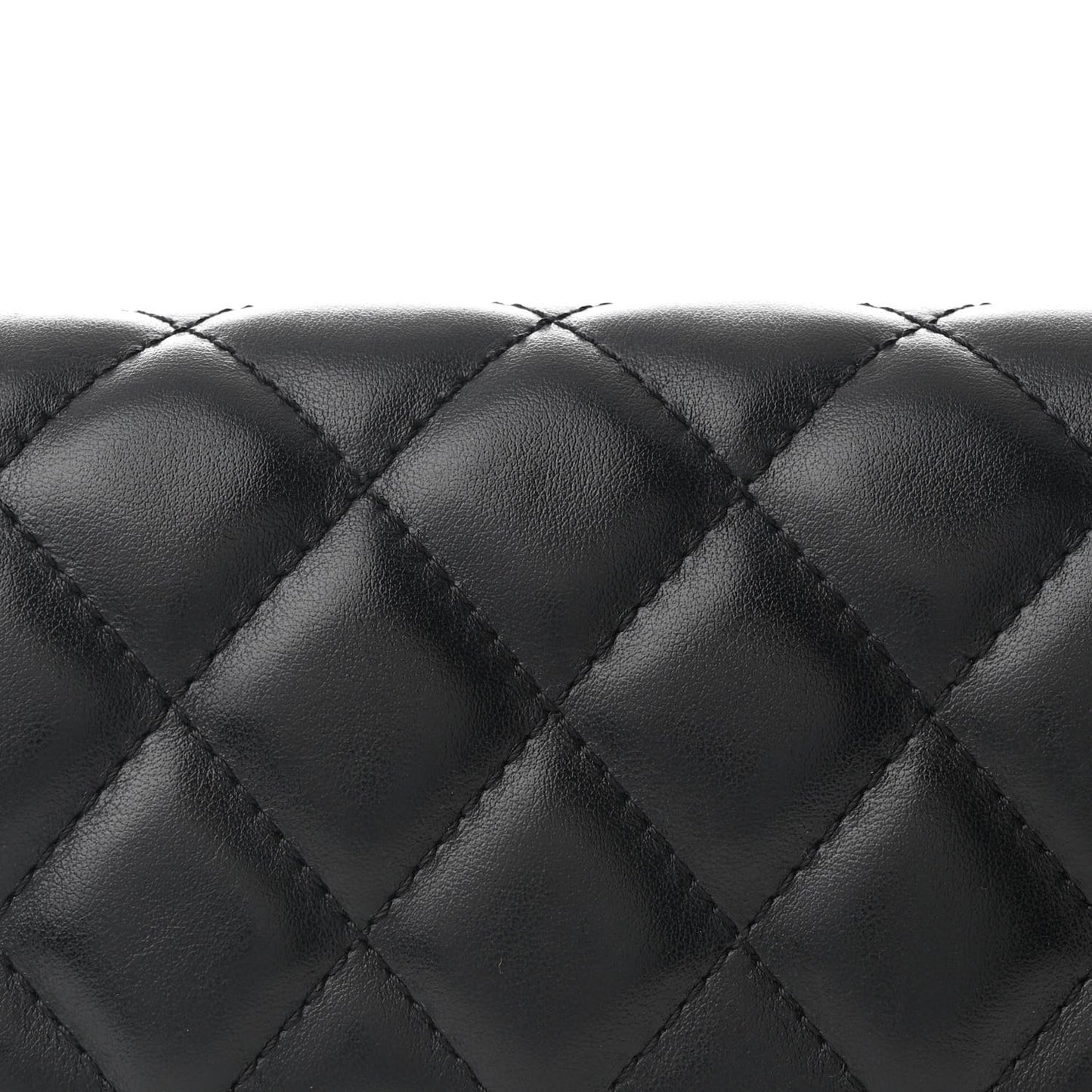 Calfskin Quilted CC Uniform Flap Belt Bag Black