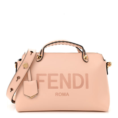 Fendi Vitello King Logo Embossed Medium By The Way Boston Bag Light Rose 1 of 8