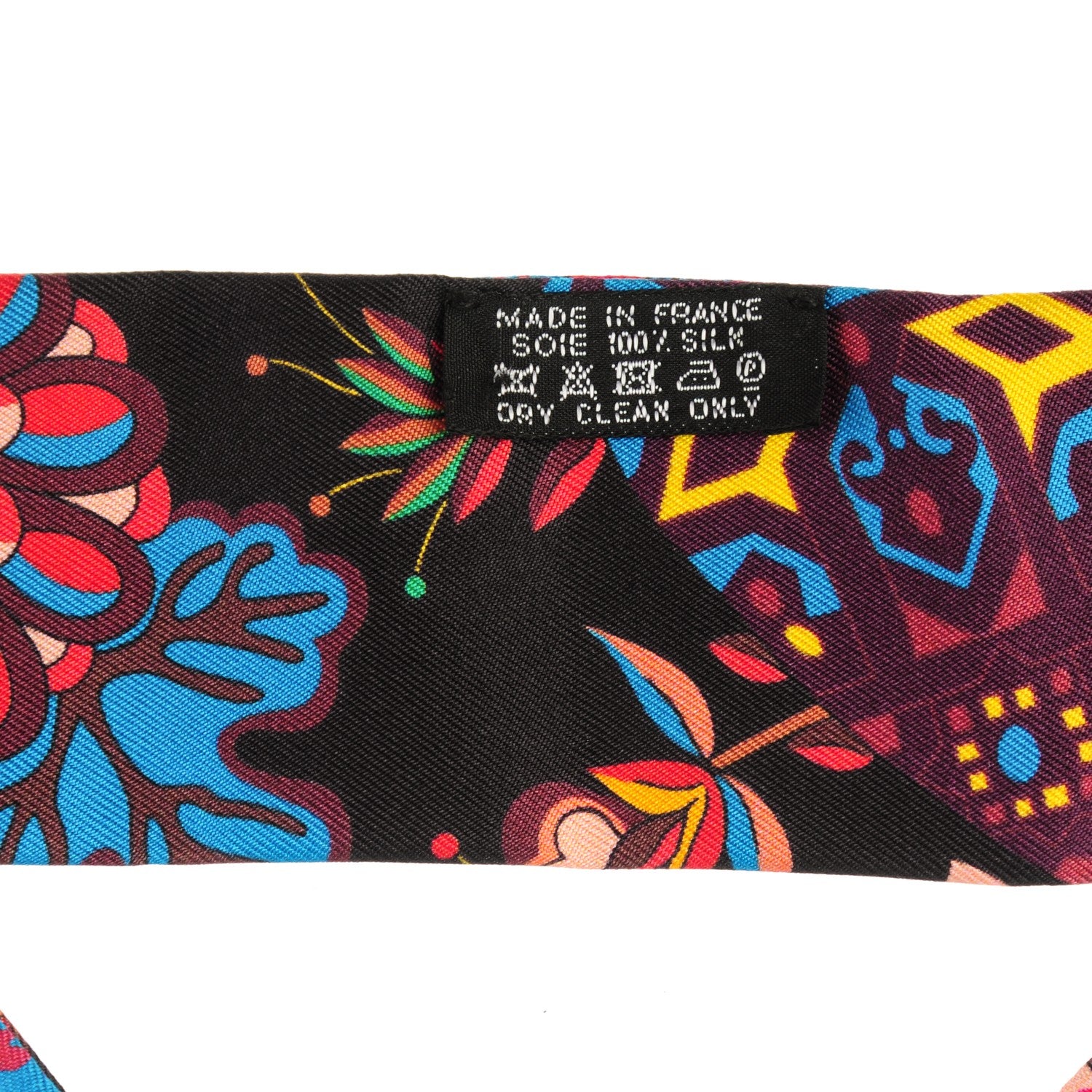 Hermes Silk Fleurs et Papillons de Tissus Twilly Black Rouge Bleu 2 of 5