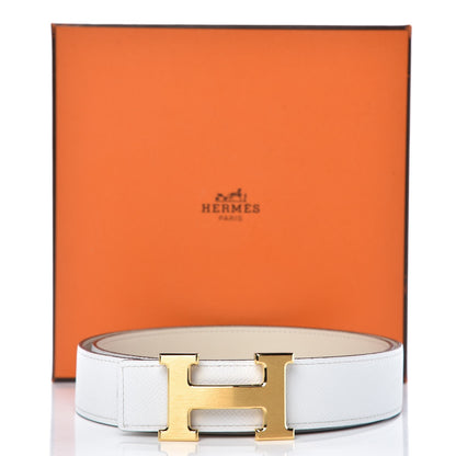 Hermes Swift Epsom 32mm H Belt 95 Craie White 7 of 8