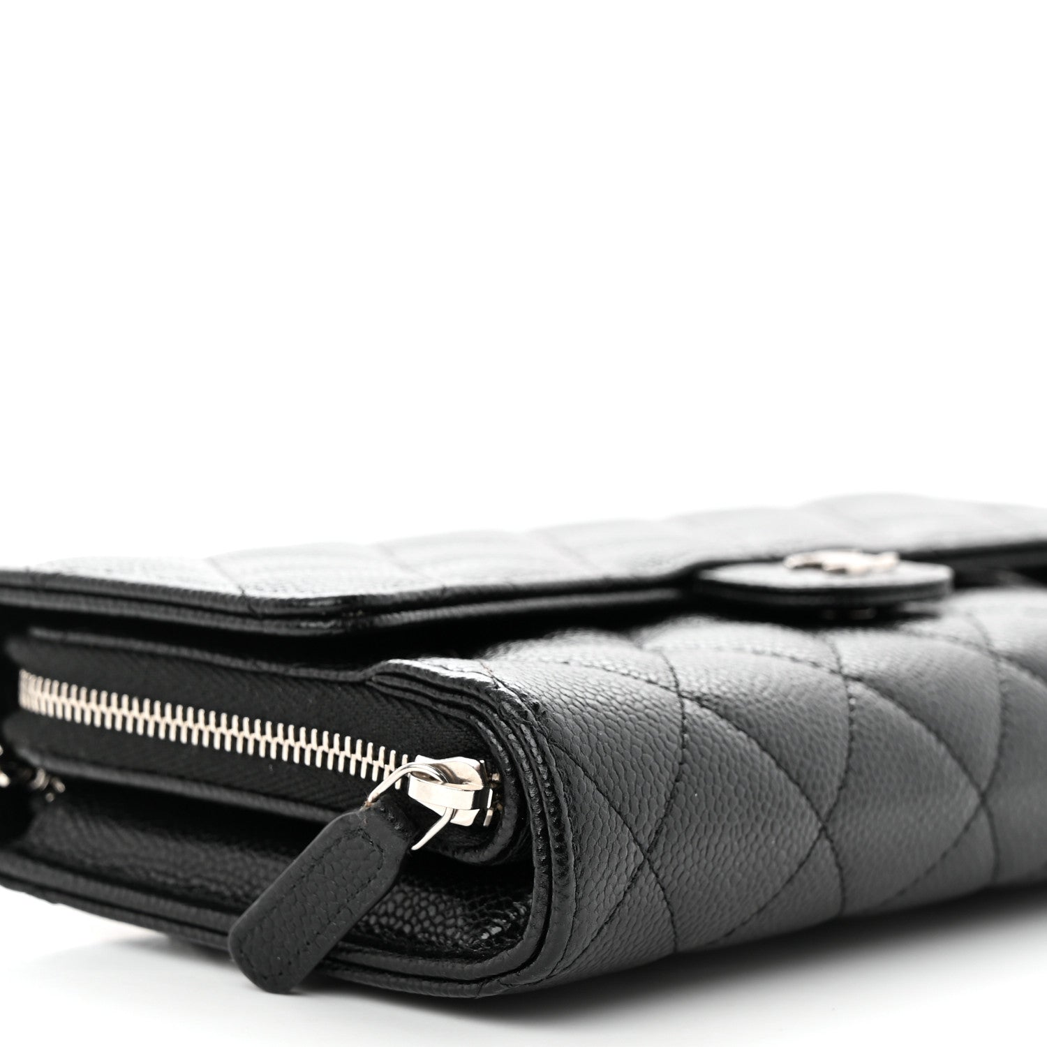 Chanel Caviar Quilted Phone Holder Wallet on Removable Chain Black 10 of 15