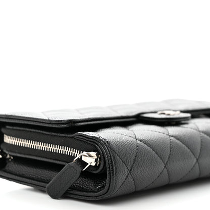 Chanel Caviar Quilted Phone Holder Wallet on Removable Chain Black 10 of 15