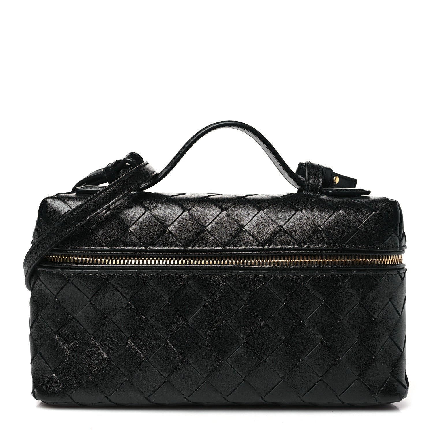 Bottega Veneta Calfskin Intrecciato Bang Bang Vanity Case Black 1 of 9