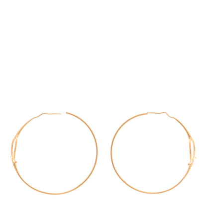 Hermes 18K Rose Gold Filet D'Or Hoop Earrings 3 of 5