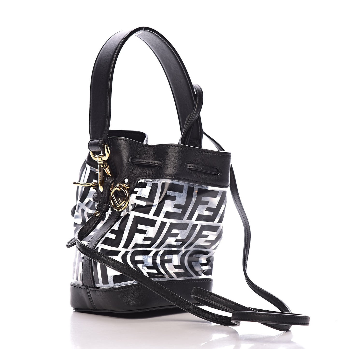 TPU FF Vitello Grace F is Fendi Mini Mon Tresor Bucket Bag Black