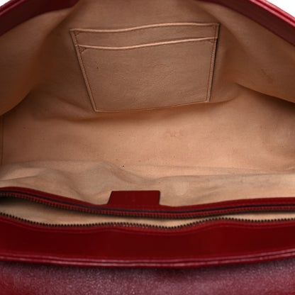 Gucci Vintage Effect Calfskin Matelasse Diagonal Large Torchon GG Marmont Shoulder Bag Black Romantic Cherry 4 of 9