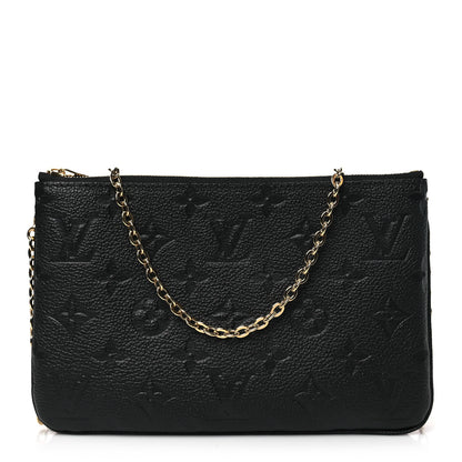 Louis Vuitton Empreinte Double Zip Pochette Black 1 of 10