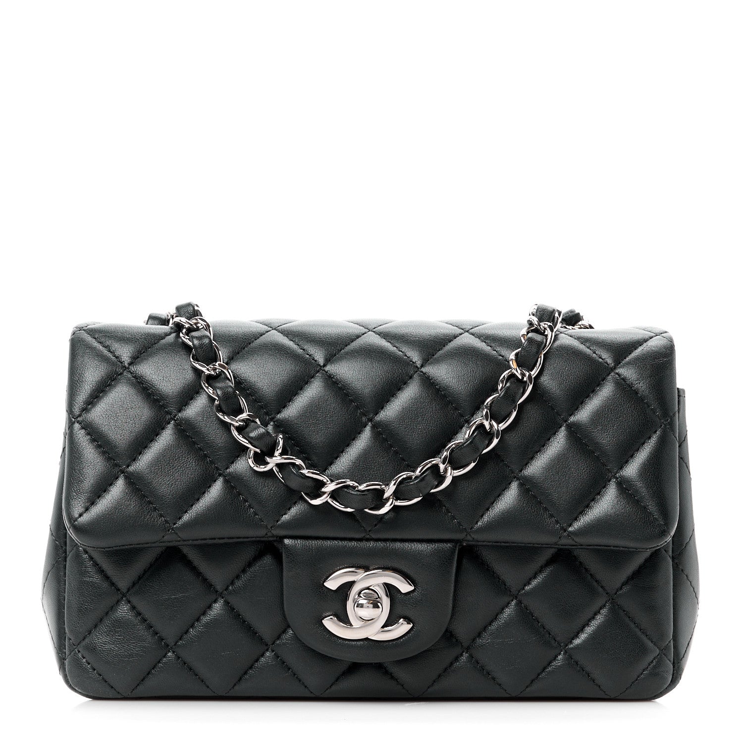 Chanel Lambskin Quilted Mini Rectangular Flap Black 1 of 13
