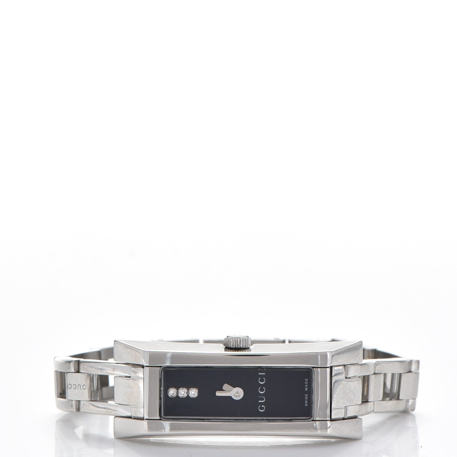 Gucci Stainless Steel Diamond 13mm Quartz Watch Black 3 of 7