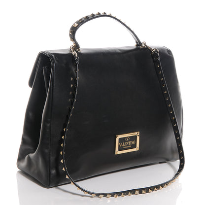 Valentino Garavani Leather Rockstud Top Handle Tote Black 3 of 12