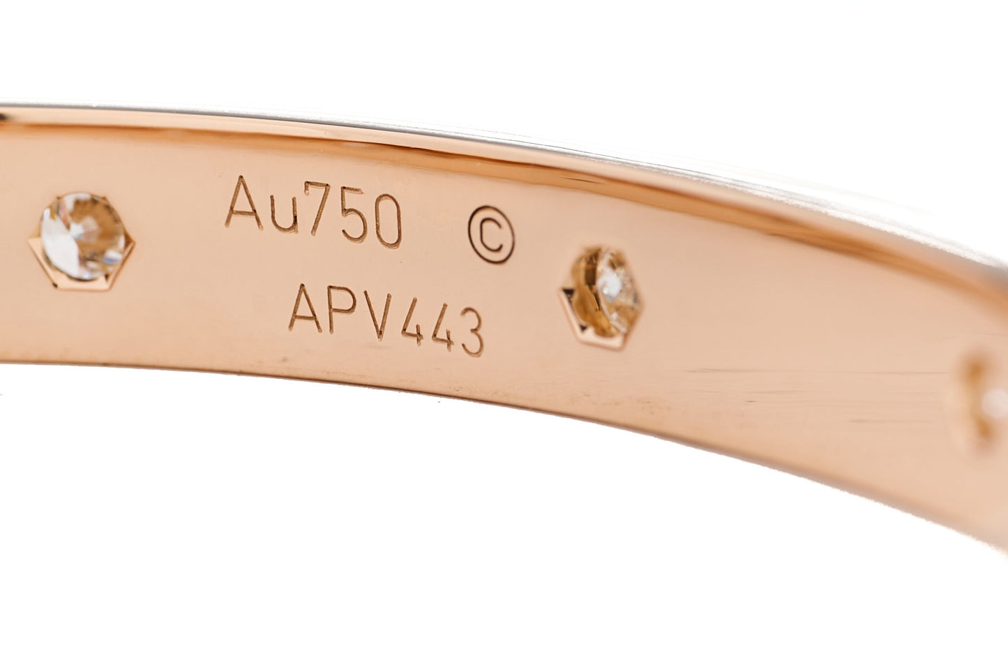 18K Pink Gold 10 Diamond LOVE Bracelet 17