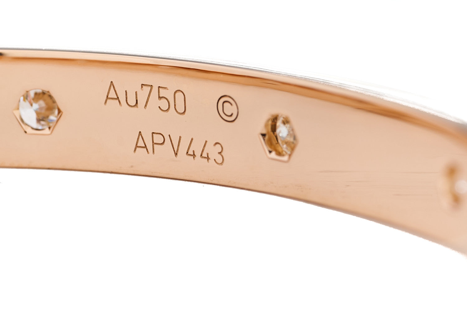 Cartier 18K Pink Gold 10 Diamond LOVE Bracelet 17 5 of 6