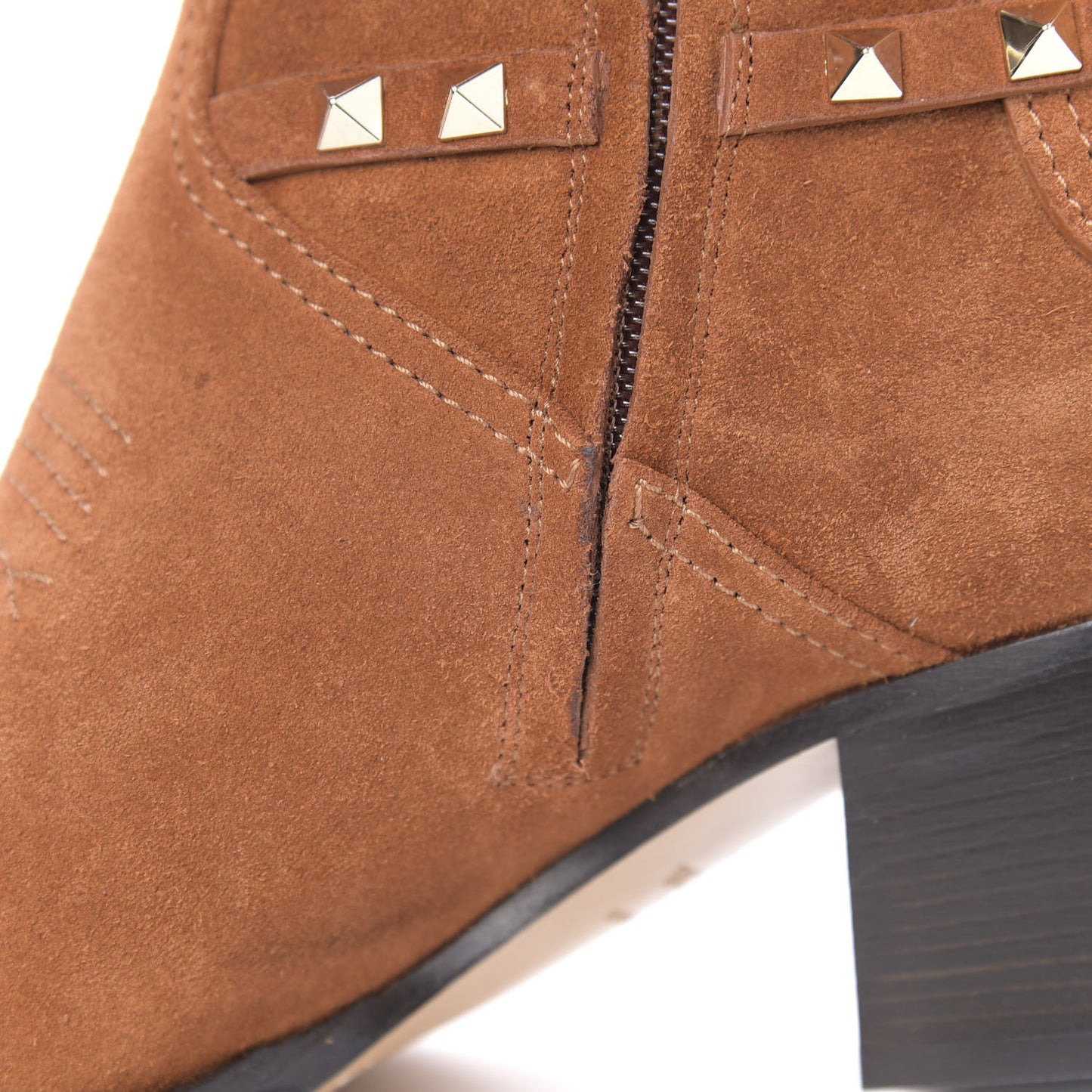 Suede Rockstud Double Buckle 50mm Cowboy Ankle Boots 41 Selleria
