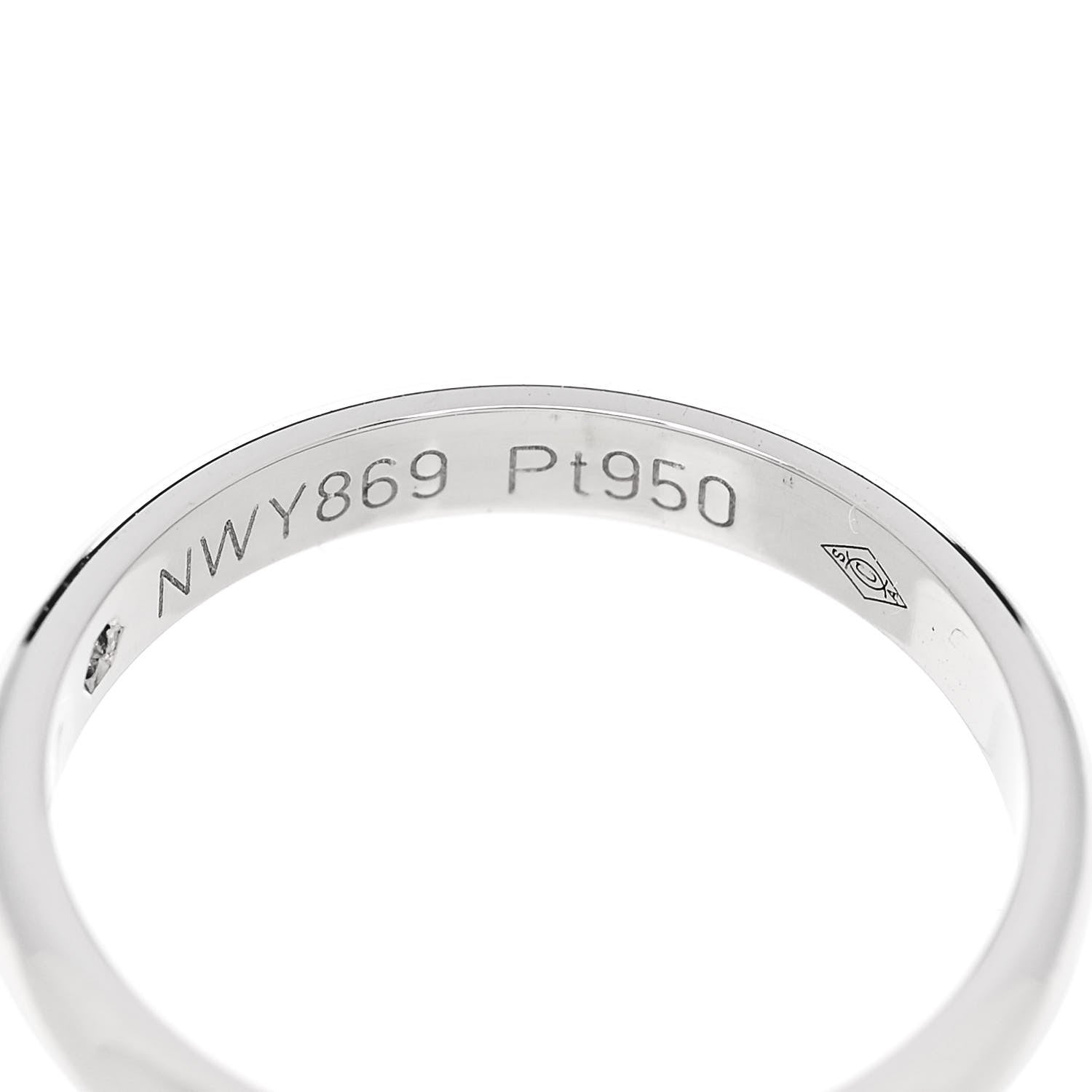 Cartier Platinum Diamond 2.6mm 1895 Wedding Band Ring 47 4 5 of 6