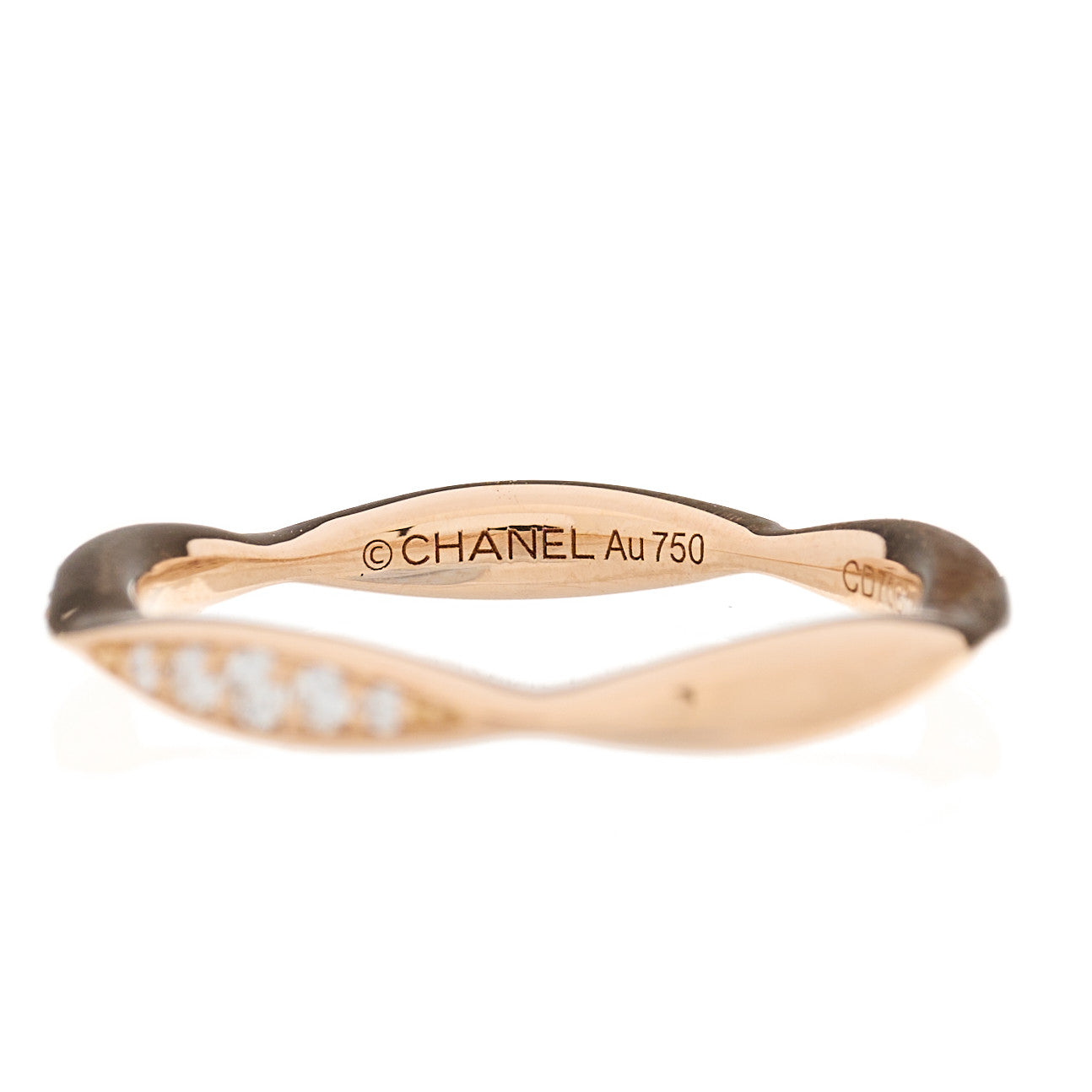 18K Rose Gold Diamond Camellia Band Ring 45 3.5
