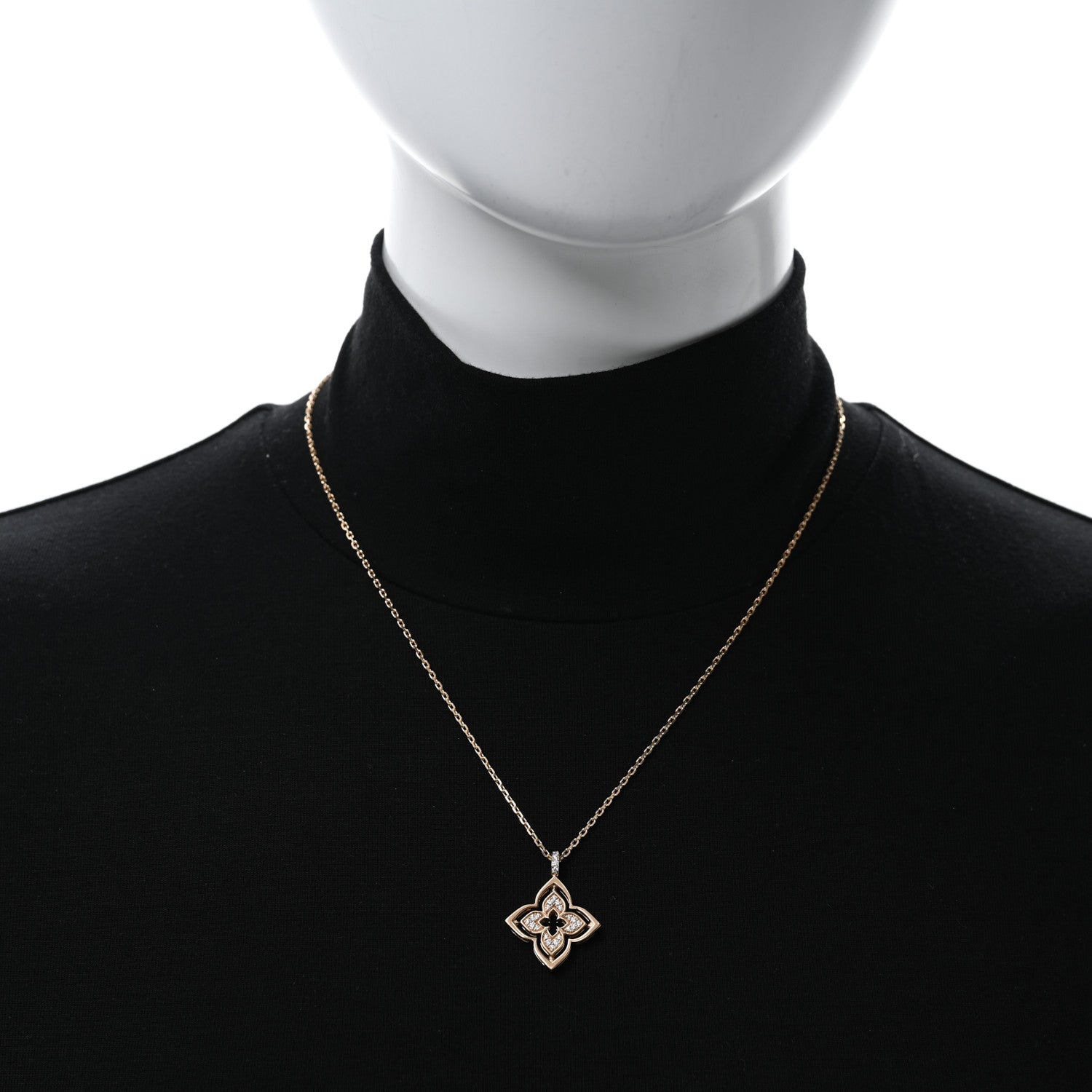 Roberto Coin 18K Rose Gold Diamond Mother of Pearl Small Venetian Princess Pirouette Pave Pendant Necklace 3 of 5