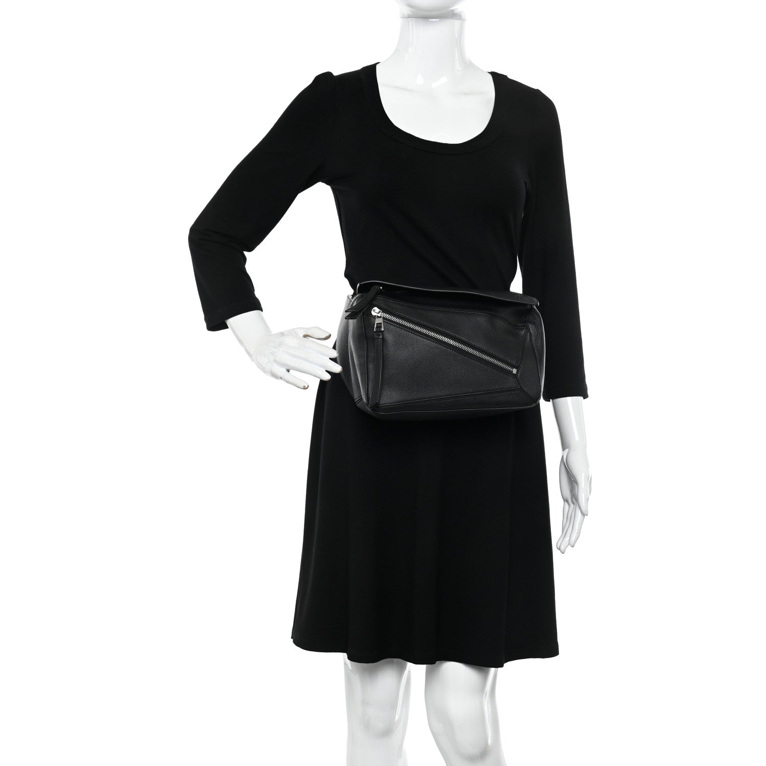 Loewe Calfskin Small Puzzle Bumbag Black 2 of 9