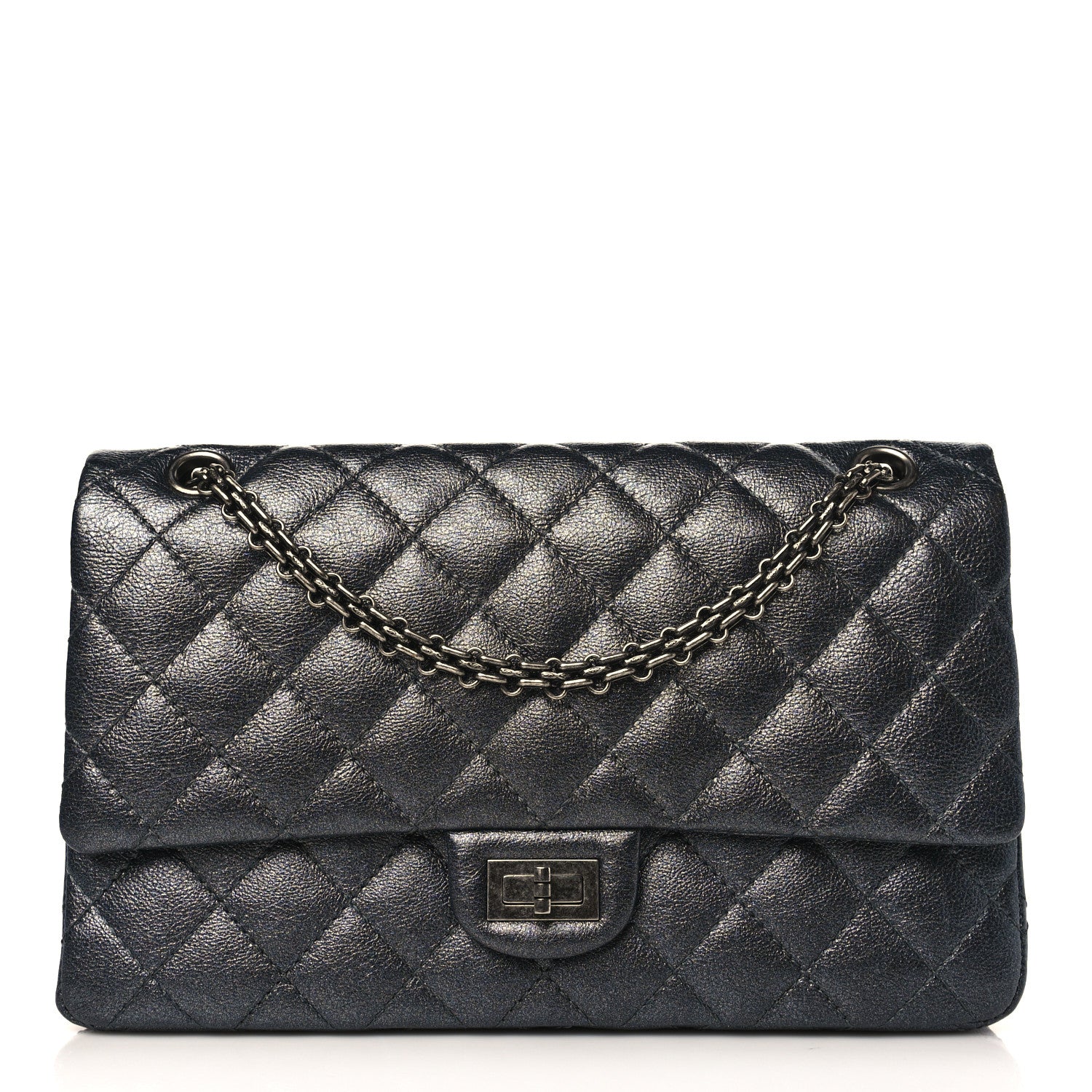 Chanel Metallic Calfskin Quilted 2.55 Reissue 227 Flap Charcoal 1 of 9
