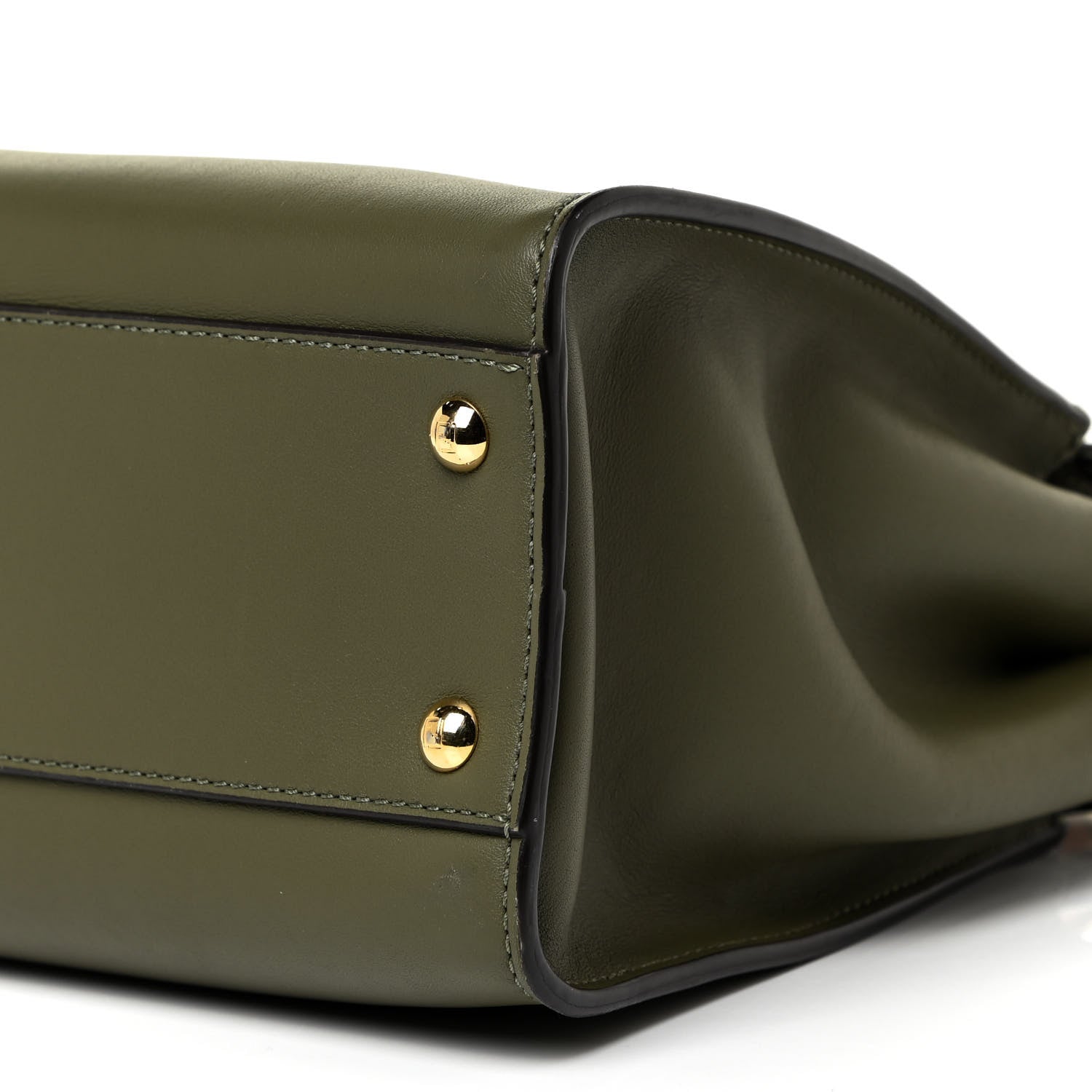Fendi Vitello Seta Light Aura Shiny Nappa Medium Peekaboo I SEE U Satchel Equatore Cuoio 9 of 12