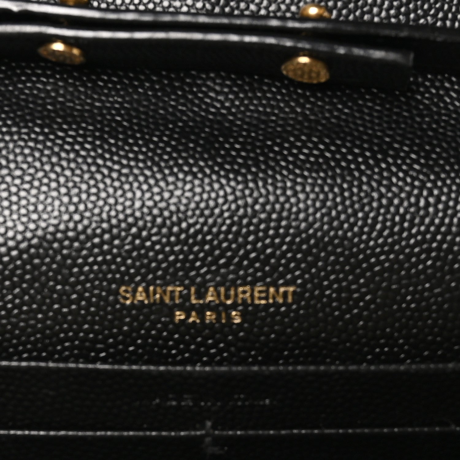 Saint Laurent Grain De Poudre Matelasse Chevron Monogram Chain Wallet Black 6 of 9