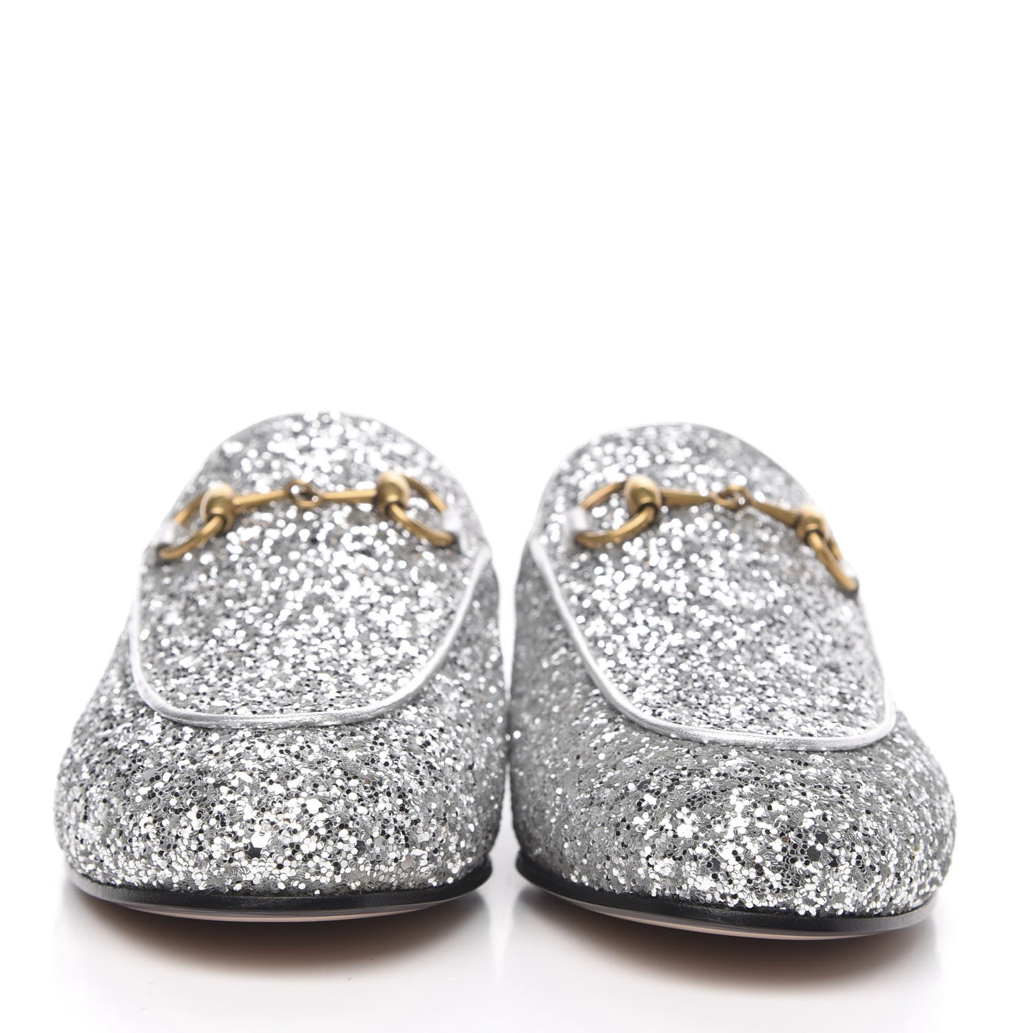 Gucci Glitter Womens Princetown Slippers 35 Silver 2 of 8