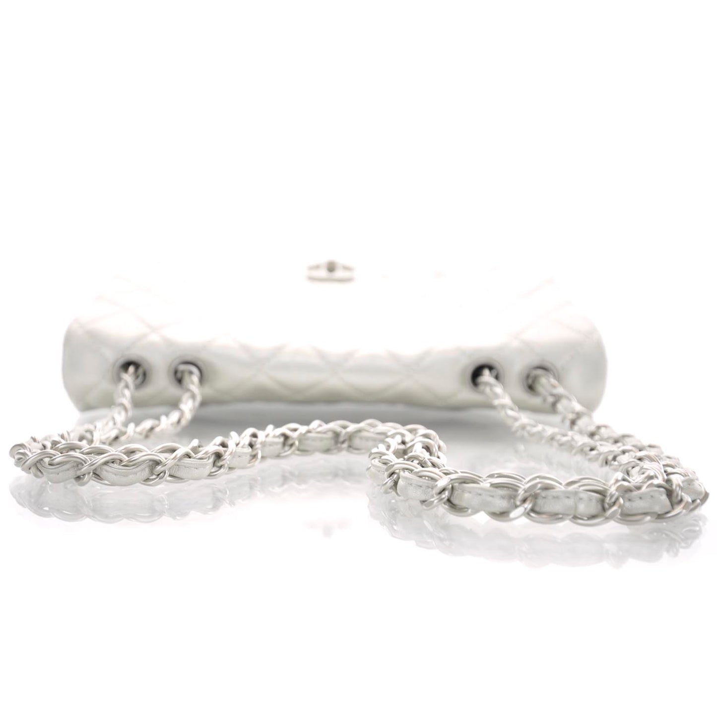 Lambskin Jumbo Flap Silver