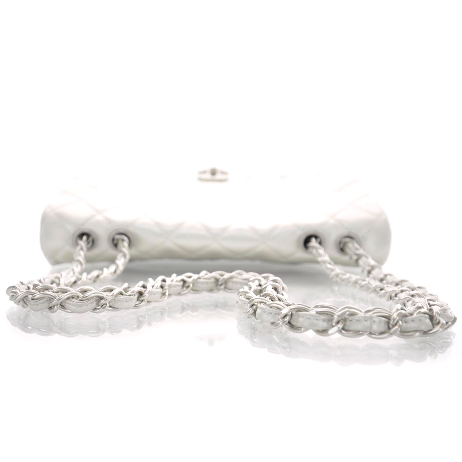Chanel Lambskin Jumbo Flap Silver 5 of 10