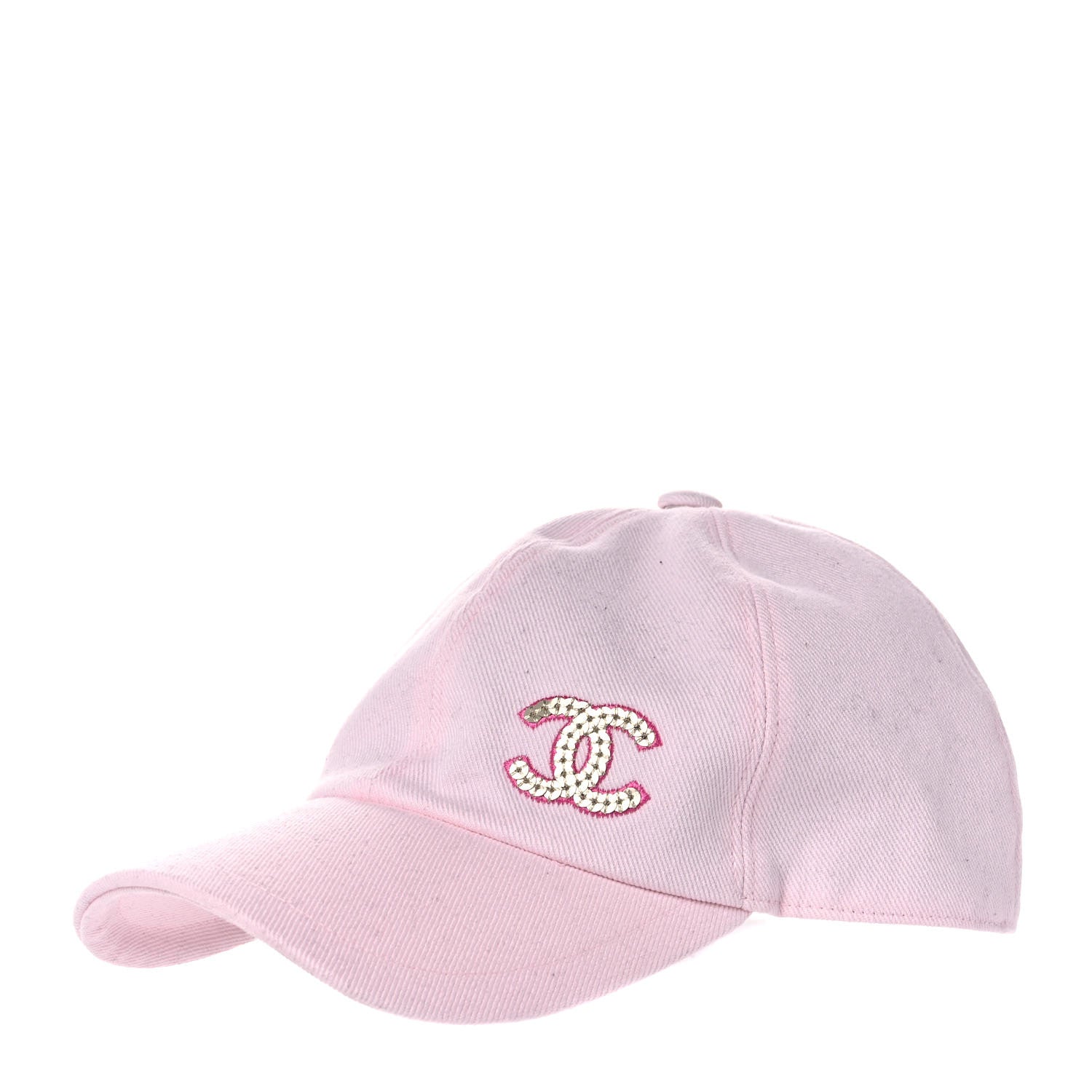 Chanel Cotton Sequin CC Cap Hat Light Pink 2 of 10