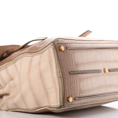 Saint Laurent Nubuck Croc Embossed Large Muse Two Beige 19 of 20