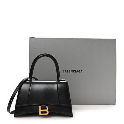 Balenciaga Shiny Box Calfskin Small Hourglass Top Handle Bag Black 11 of 11