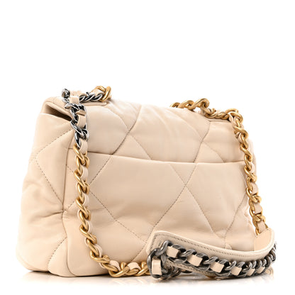 Chanel Goatskin Quilted Medium Chanel 19 Flap Light Beige 2 of 11