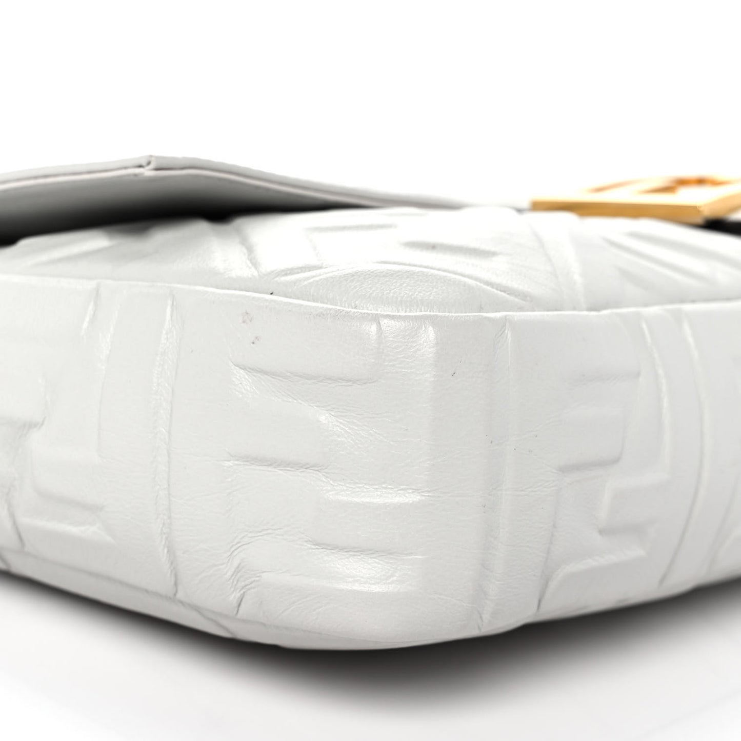 Nappa FF 1974 Embossed Baguette White