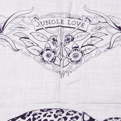 Hermes Cashmere Silk Jungle Love Tattoo Shawl 140 Gris Chine Iris 4 of 6