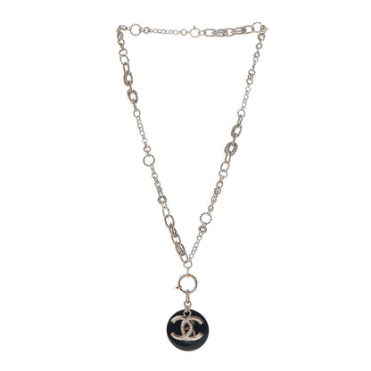 Chanel Resin CC 5 Pendant Necklace Gold Blue 3 of 7