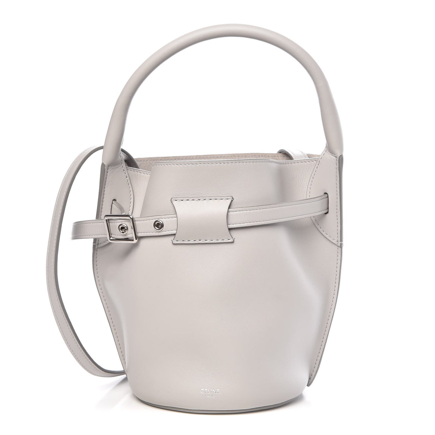 Smooth Calfskin Nano Big Bag Bucket Light Grey