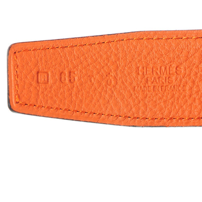 Hermes Box Togo 32mm H Belt 85 Black Orange 3 of 8